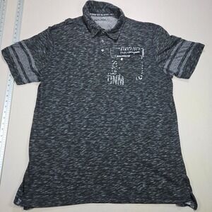 PROJEK Raw‎ Mens 3XT Heathered Gray Short Sleeve Graphic Pocket Polo Shirt